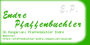 endre pfaffenbuchler business card